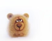 Needle Felted Bear. Toy. Little Brown Bear. gift under 50. beige
