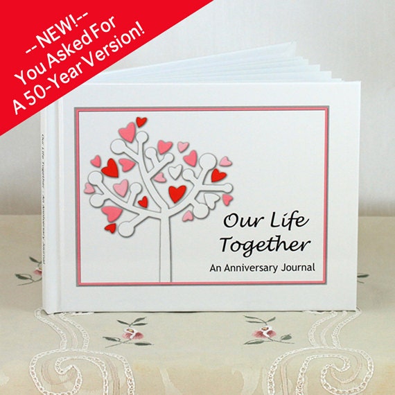 Wedding Anniversary Journal - 50 Years of Marriage - Gift for Bridal Shower, 1st Anniversary