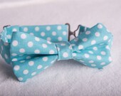 Aqua Polka Dot Bow Tie - Baby Toddler Child Boys -Wedding - photo prop