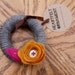 Mini Ornament Yarn Wrapped Wreath with Goldenrod Felt Flower and Fuchsia Leaf by Catshy Crafts