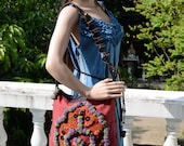 HEMP Handbag Hand Woven Vintage HMONG Fabric Adjustable Strap Thailand (BG027S.100)