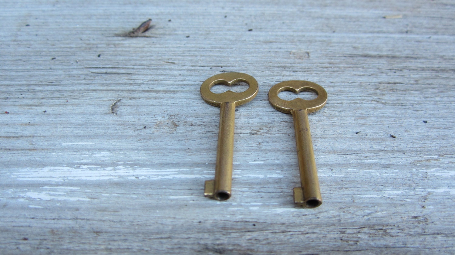 2 Antique Miniature Skeleton Keys for Collection Art or Jewelry Earrings Charm