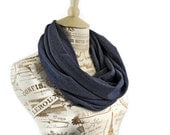 Jersey Circle Scarf Infinity Blue Grey Jean