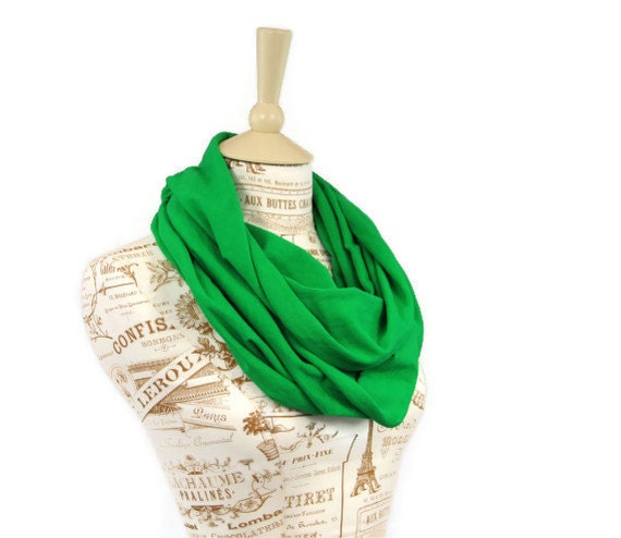 Green Spring Infinity Scarf Jersey Bright Circle Loop