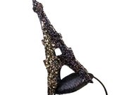 Black and Silver Glitter Paris Eiffel Tower Fascinator Headband - Range of colours