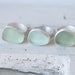 Sea Glass & Sterling Silver Ring - Light Aqua