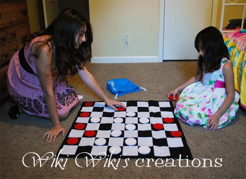 Giant Checkers Game With Bag
