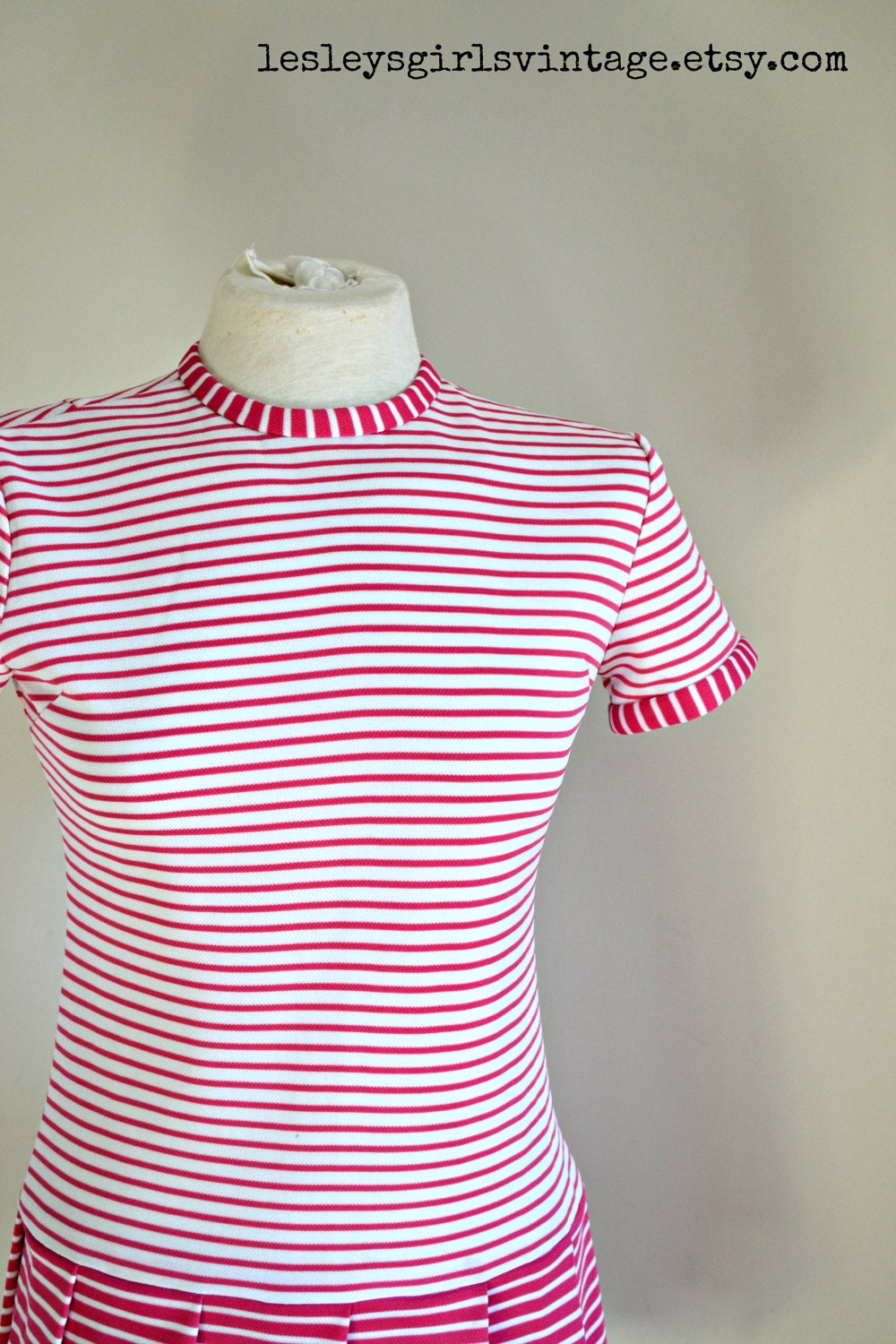 Vintage Mini Dress- Hot Pink Mini dress (small) // "Pink Party" from Lesley's Girls Vintage