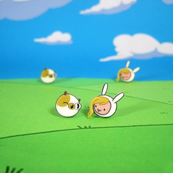 Adventure Time Earring Set - Fionna and Cake