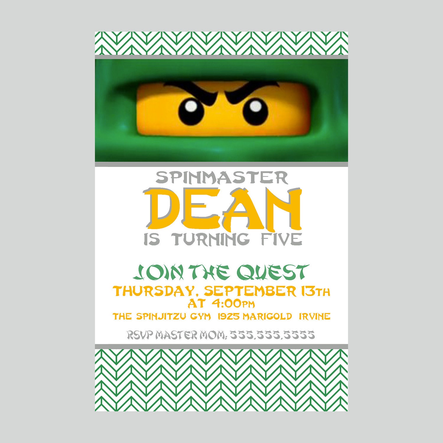Custom Birthday Party Invite - Ninja Invitation - Ninja - Party Supplies