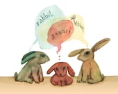 Rabbit Rabbit Trio - Art Print from Lisa Firke