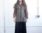 70s leopard print button up shirt
