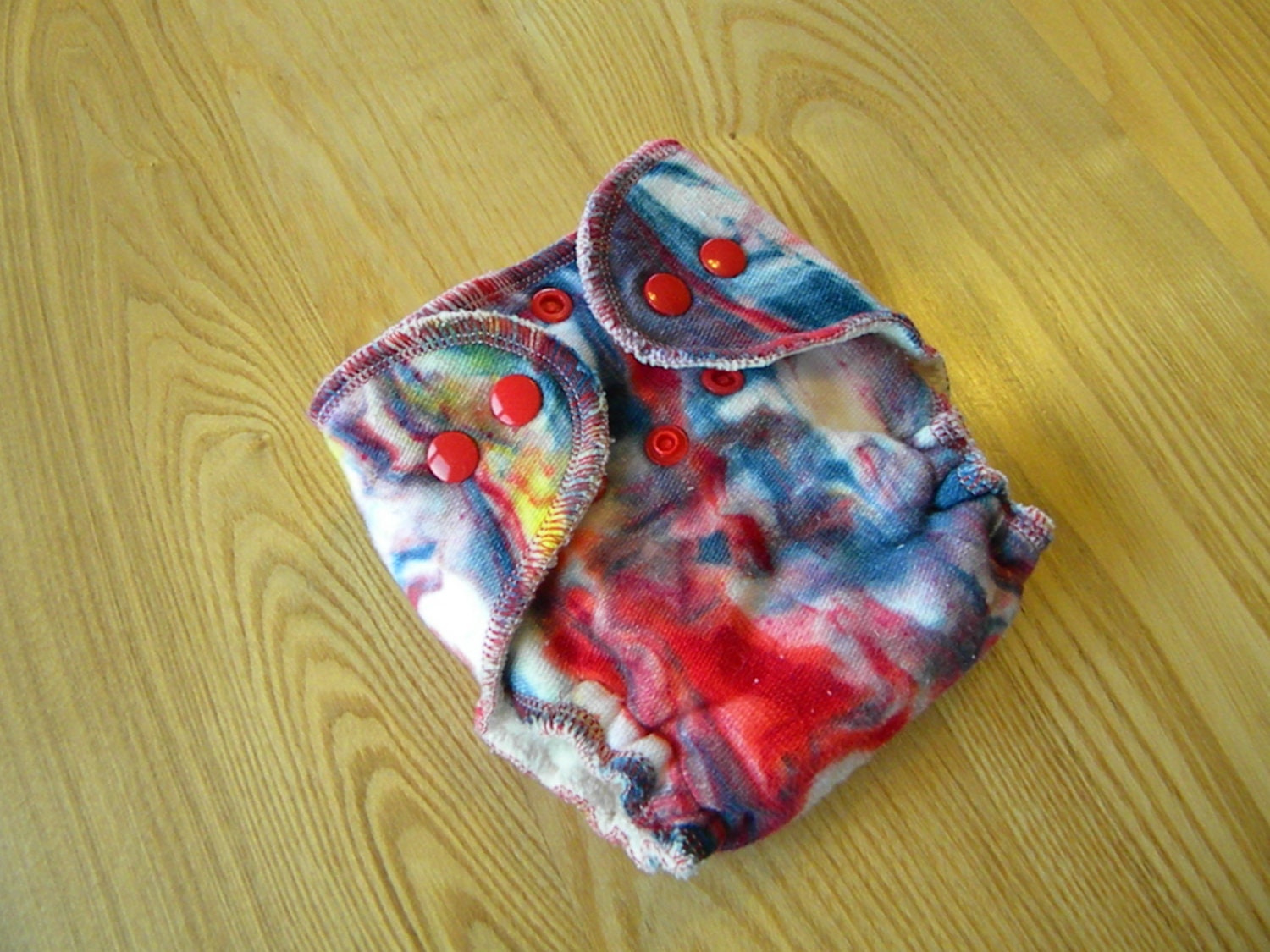 Primary Color Swirl Dyed Bamboo Terry Newborn/Small Fitted