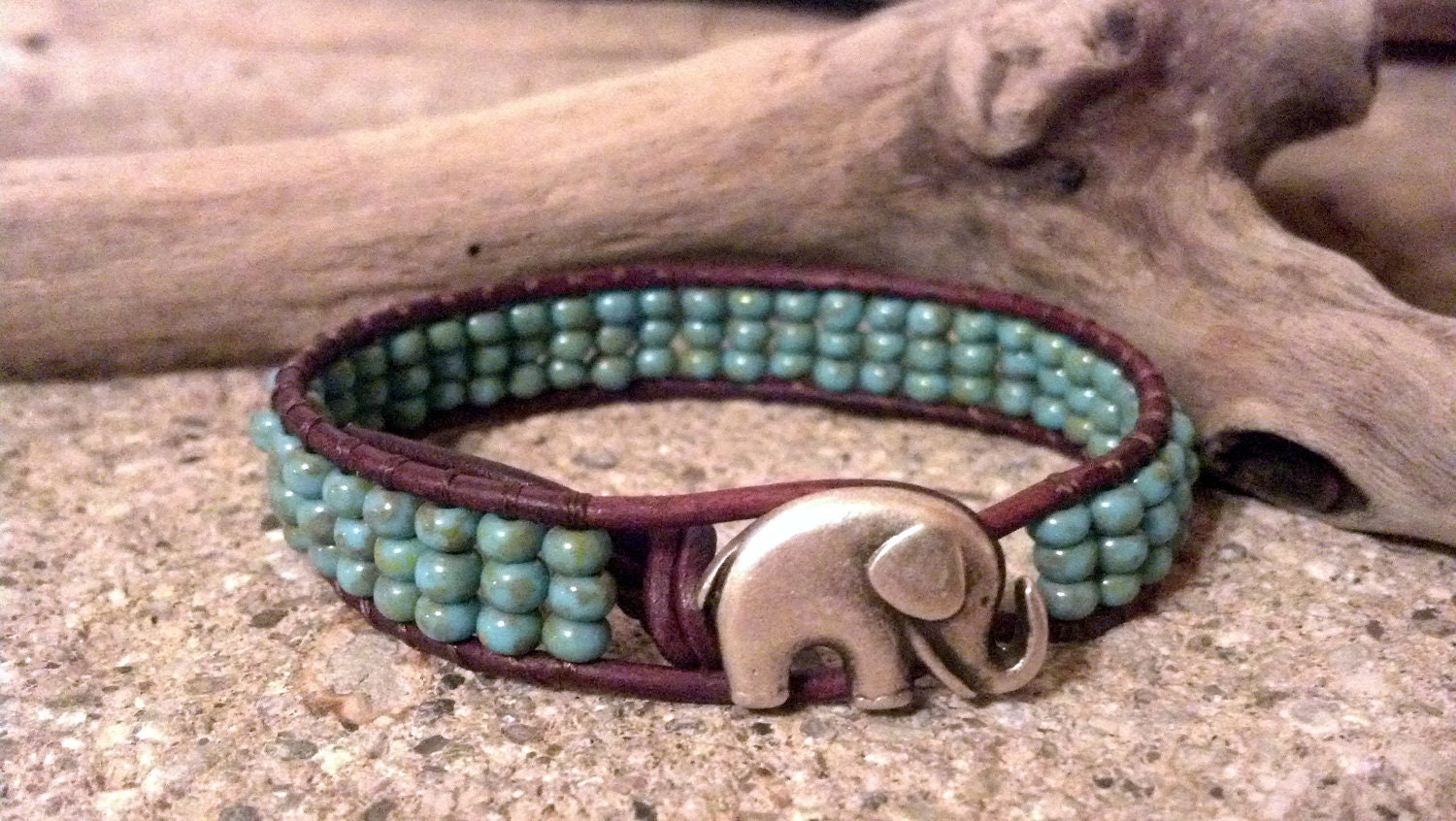 Elephant Leather Wrap Bracelet, GOOD LUCK Elephant, Friendship Bracelet, Southwestern Chic