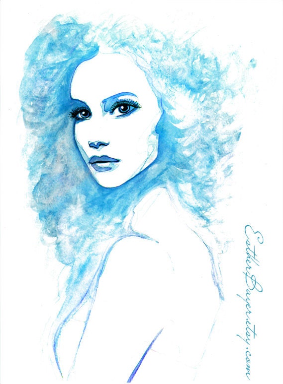 Watercolor & Ink Beauty Illustration Giclée Print