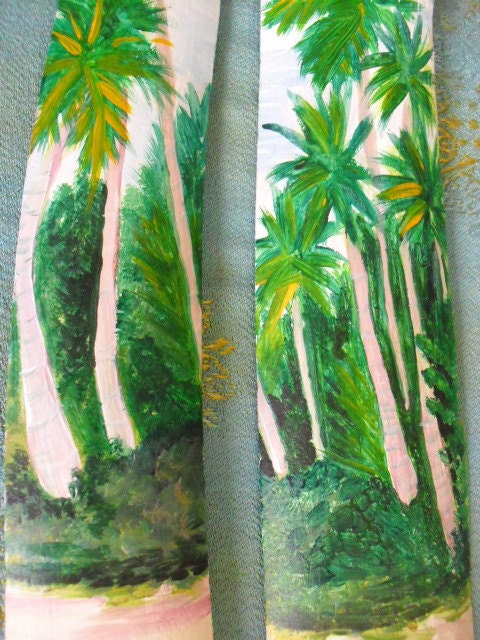 2 Original Paintings of Tropical beach Scene- Beach House- Wall Decor-Home Decor