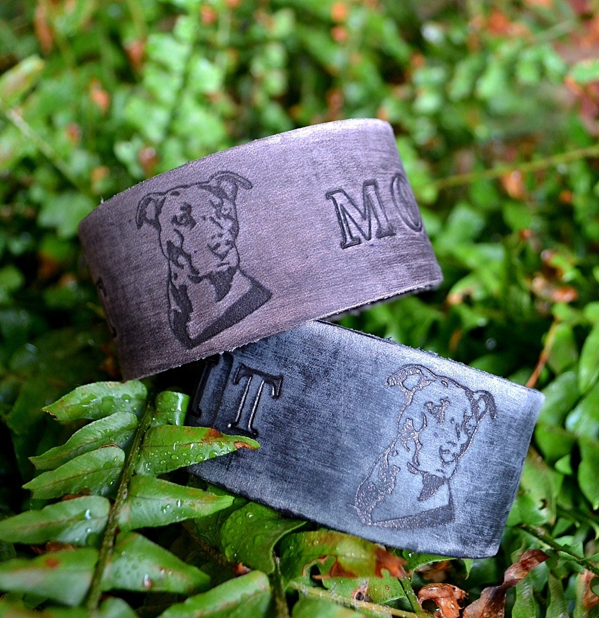 Pit Mom/Dad Handstamped Leather Bracelet