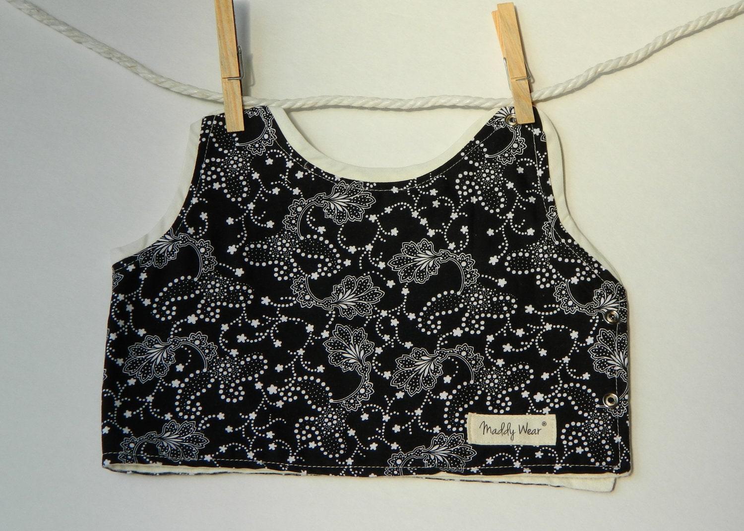 Black and White Bib Stars Paisley Design Boutique Baby