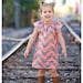 Coral and Gray Chevron Shift Dress // 6 months - 10 years