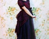 Lace Bustle Waistcoat in Chocolate Brown - Steampunk Coat - Feminine Period-Costume 1890s - Burlesque Coat