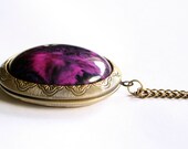Fushia Swirled Gem Locket