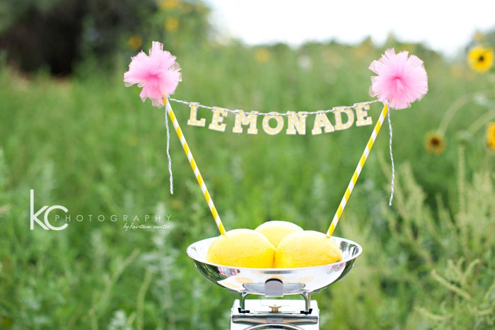 Strawberry Lemonade Stand Cake Topper