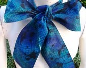 Upcycled Steampunk Clothing, Mad Hatter Bow Tie- Alice in Wonderland (Turquoise and Black Print) Neck Tie, Handmade Bow Tie