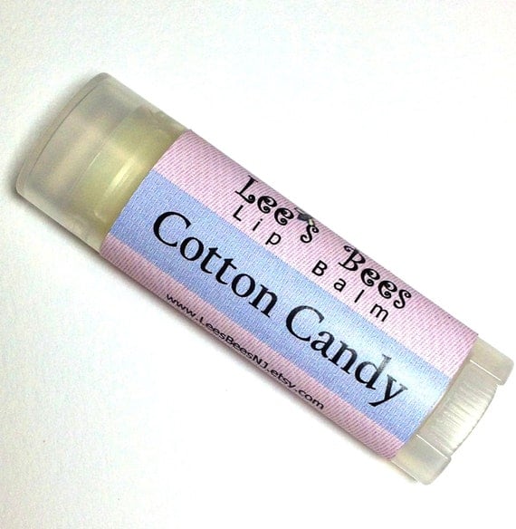 Cotton Candy Floss Flavored Lip Balm, One Tube of All Natural Beeswax Lip Salve Chapstick by Lee the Beekeeper