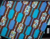 Modern Monkey Baby Boy Quilt, Patchwork