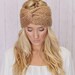 Golden Caramel Knitted Turband Headband Ear Warmer Twist Style Wide Headband (HBK2-05)
