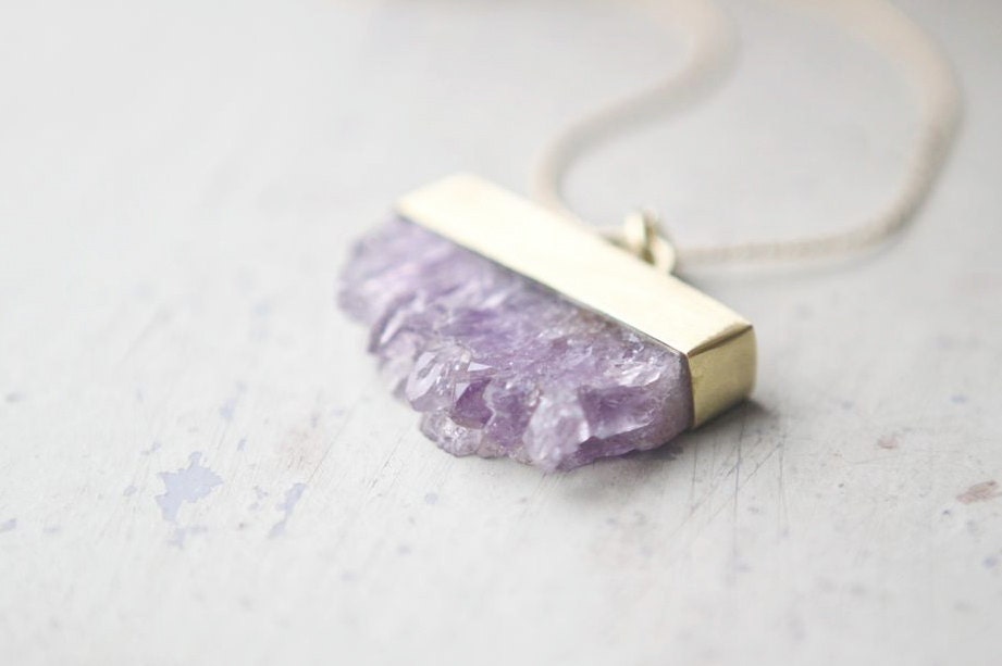 the Amethyst Druzy pendant