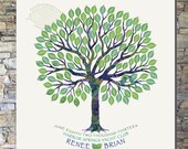 Guest Book Thumbprint Tree:  Canvas Art Package - 100 Leaves