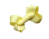 Small light yellow boutique bow - light yellow hair bow