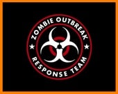 Zombie Outbreak Response Team - ( Red & White Vinyl Decal ) - Car Sticker / Decal - Macbook, PS3, Xbox360 -