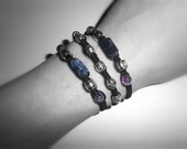 Sodalite and Amethyst Hemp Bracelet for Relieving Social Anxiety and Panic Attacks: Adjustable