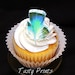 12 Edible Blue Feathers - Tasty Print - Cupcake Topper - Cake Decoration - Edible Decoration