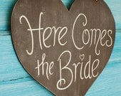 HERE COMES the BRIDE Hand Painted Sign, Photo Prop, Wedding Decor - Custom Made