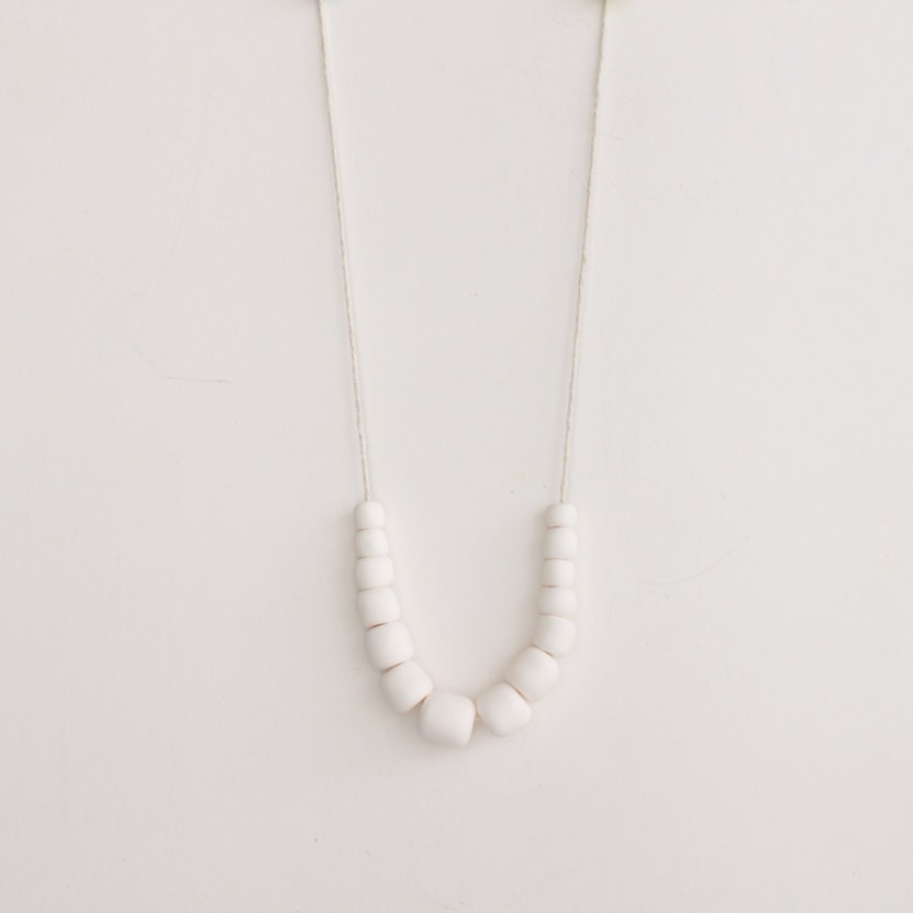 Ivory white pebble necklace