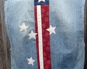 Denim Americana Vest Original Handmade Blue Jeans Eco Rustic Western Ranch Rodeo Cowgirl OOAK Vest itsyourcountryspirit