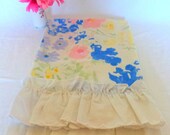 Handmade Vintage Linen Floral Guest  Towels. set of 2