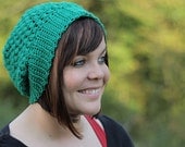Slouchy Hat for Women - Emerald Green Hat - Slouchy Beanie