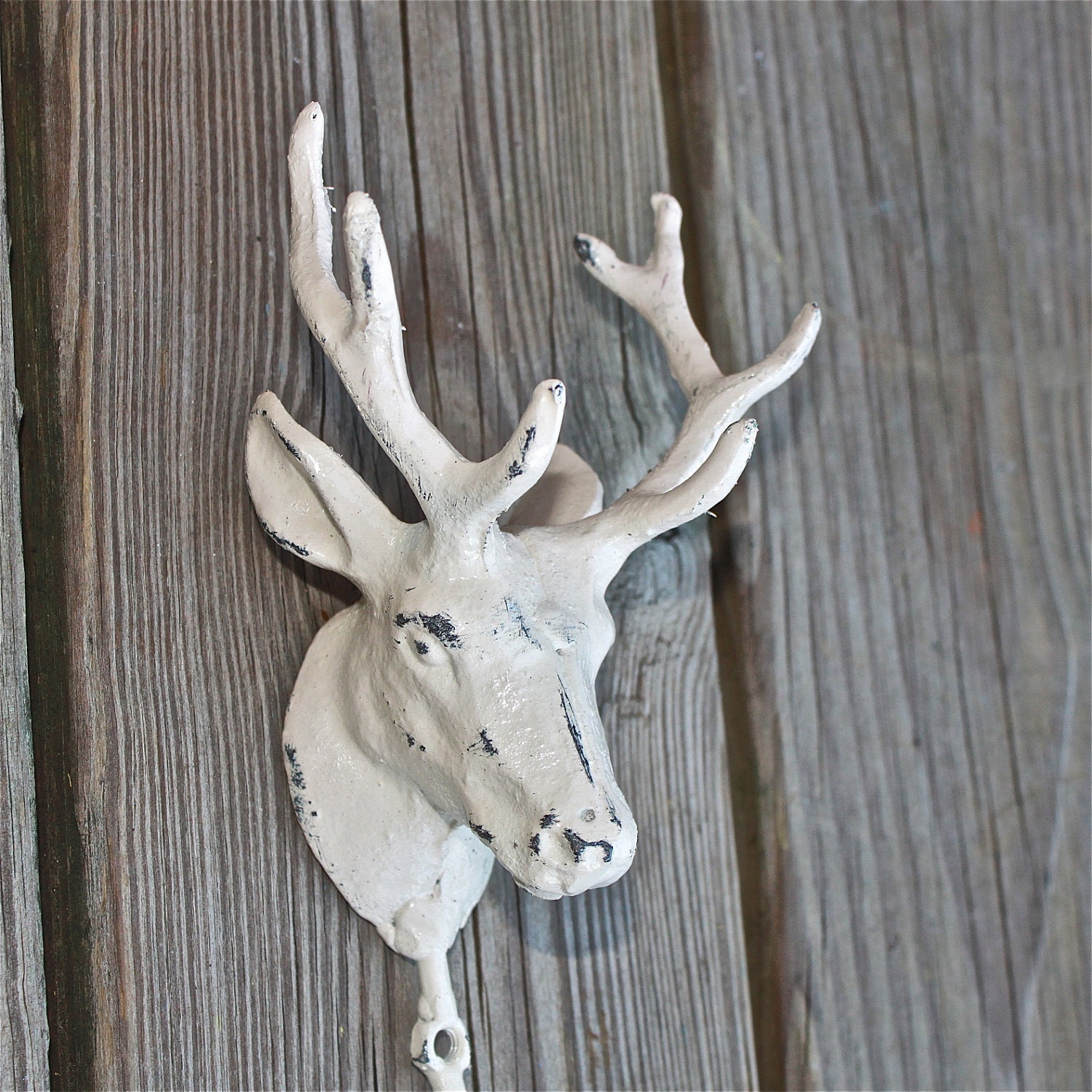 Deer Hook /Wall Hook /Ivory /Shabby Chic /  /Towel Holder /Boys Room /Mancave