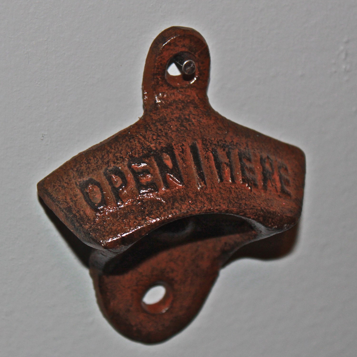 Bottle Opener /Rust Cast Iron /Vintage, Retro Feel /Kitchen, Man-cave, Game Room, Patio, Hangout /Metal Wall Decor