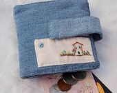 Fabric wallet - hand sewn - credit card holder - coin purse