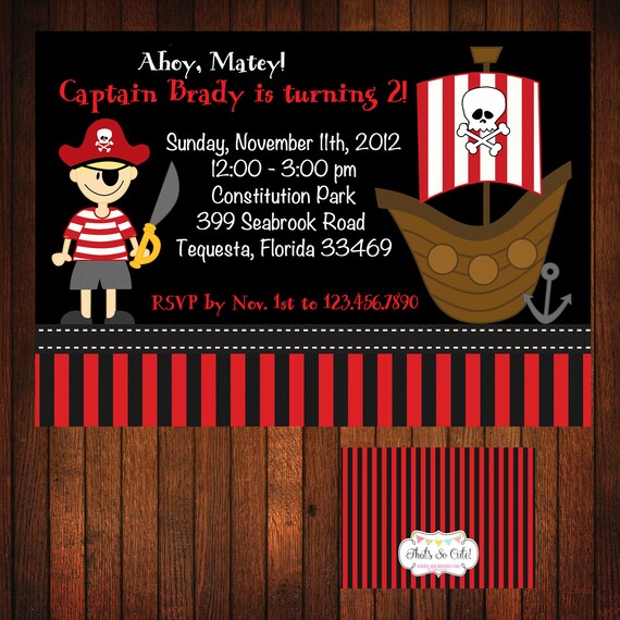 Pirate Birthday Invitation- Printable Il_570xn