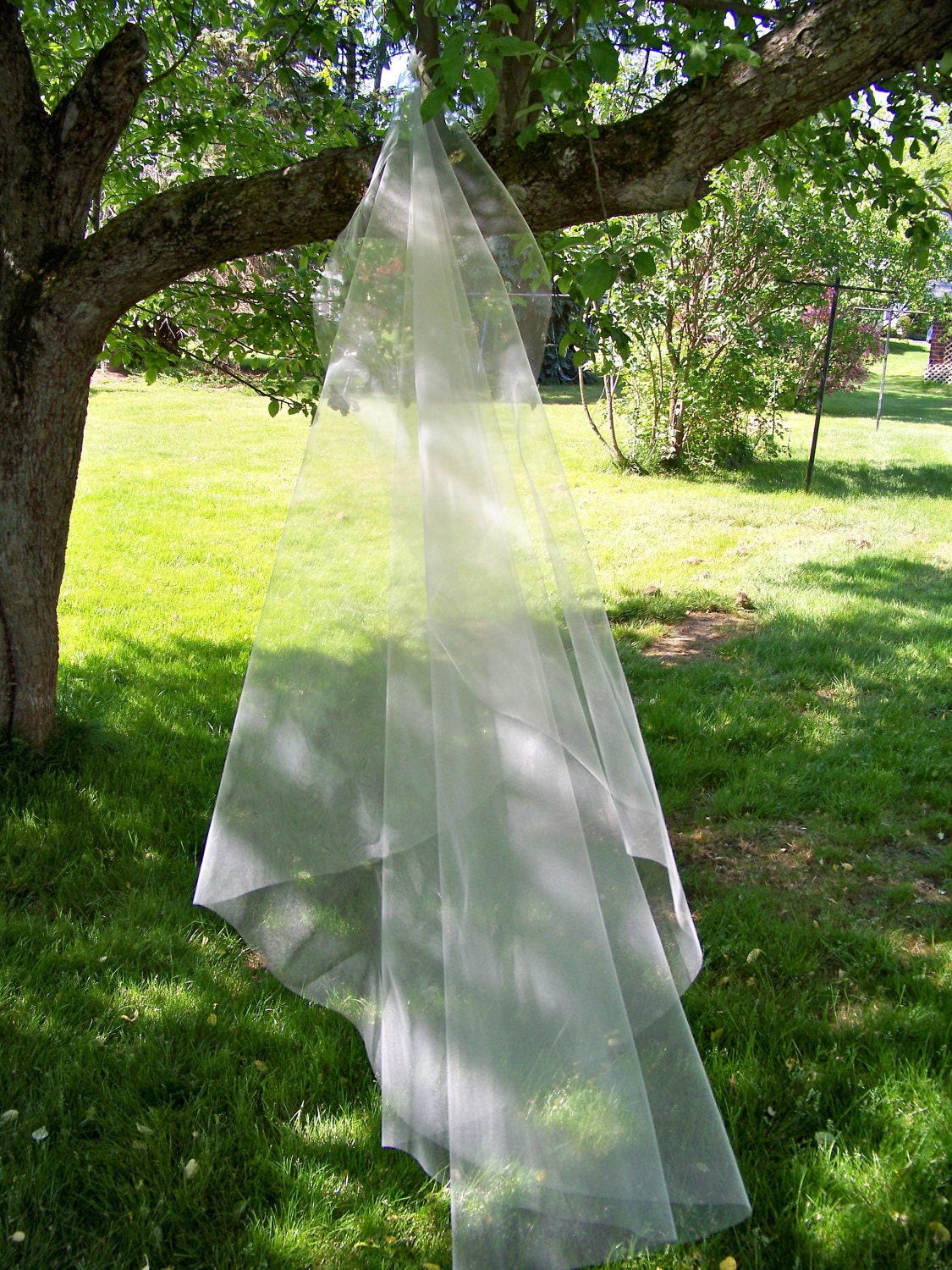 Custom Chapel Length Mantilla Veil Cut Edge Illusion