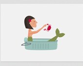 Illustration. Mermaid in a can