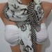Marine Shawl /Scarf  Brown and White Shawl - Cotton Scarf