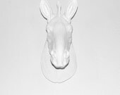 White Faux Taxidermy - The Cortez - Faux Taxidermy - White Resin Zebra Head- Resin White Faux Taxidermy