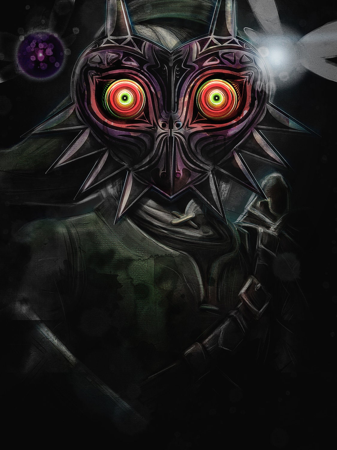 Legend of Zelda Majora's Mask Link Painting - signed museum quality giclée fine art print 16" x 20"